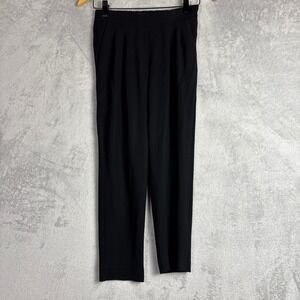 Babaton Black Pleated High Rise Tapered Trousers Pants Sz 00 Japanese Fabric